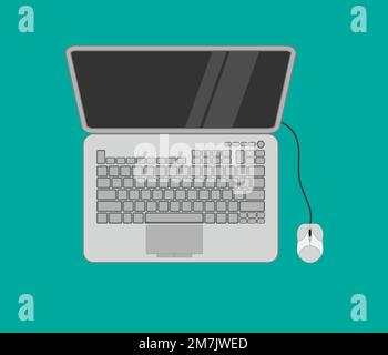 Laptop isolated on background. Vector illustration. Eps 10. Stock Vector