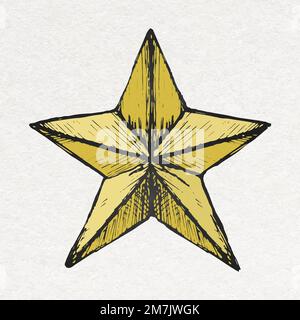 Birthday star sticker vector in colorful vintage style Stock Vector
