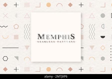 Cream Memphis pattern wallpaper vector Stock Vector