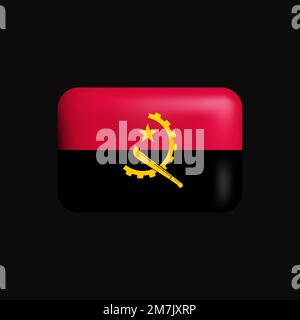 Angola Flag 3D Icon. National Flag of Angola. Vector illustration Stock Vector