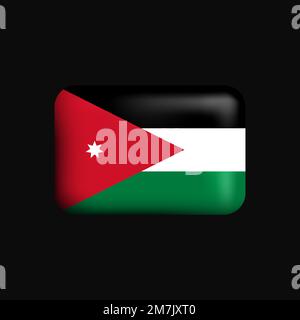 Jordan flag - 3D isometric square flag with rounded corners Stock ...