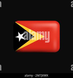 East Timor Flag 3D Icon. National Flag of East Timor. Vector illustration Stock Vector
