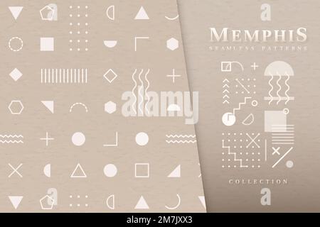 Beige Memphis seamless pattern vector Stock Vector