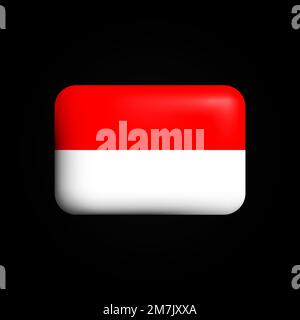 Indonesia Flag 3D Icon. National Flag of Indonesia. Vector illustration Stock Vector