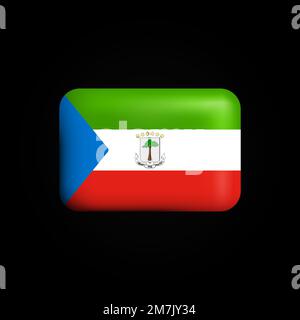 Equatorial Guinea Flag 3D Icon. National Flag of Equatorial Guinea. Vector illustration Stock Vector