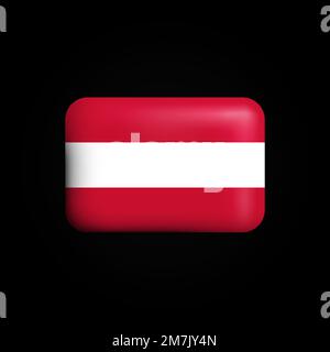 Austria Flag 3D Icon. National Flag of Austria. Vector illustration Stock Vector