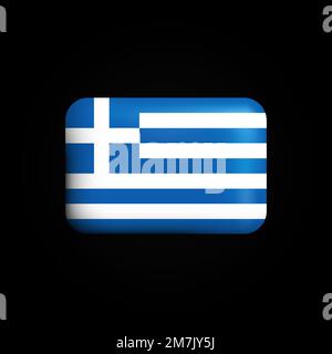 Greece Flag 3D Icon. National Flag of Greece. Vector illustration Stock Vector