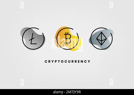 Cryptocurrency exchange design elements vector set Stock Vector