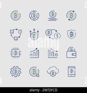 Cryptocurrency design elements vector set Stock Vector