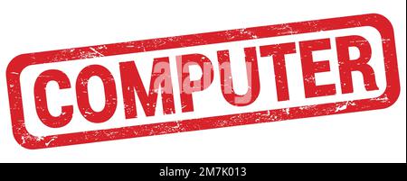 COMPUTER text written on red rectangle stamp sign. Stock Photo