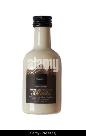 velvetised espresso martini Chocolate Cream Liqueur - vodka espresso white chocolate and cream, velvetised from Hotel Chocolat isolated on white Stock Photo