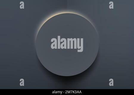 Blue round paper cut with drop shadow vector Stock Vector
