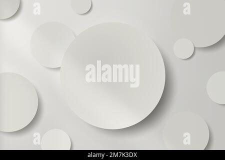 White round paper cut with drop shadow pattern background vector Stock Vector