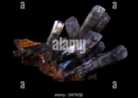 Rocks and Minerals, Gypsum crystal, laboratory sample Stock Photo
