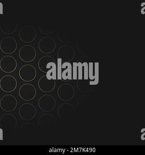 Seamless gold circle grid pattern on black background vector Stock Vector