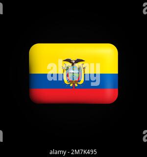 Ecuador Flag 3D Icon. National Flag of Ecuador. Vector illustration Stock Vector