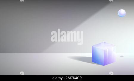 3D cube and sphere abstract design vector Stock Vector
