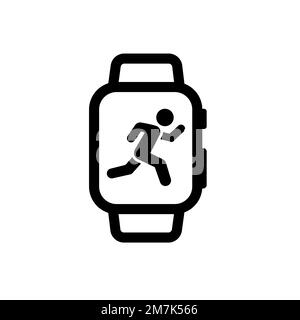 Smartwatch running mode icon. Outline smartwatch running mode vector icon for web design isolated on white background Stock Vector