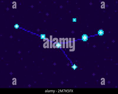 Zodiac Horoscope Astrology Cancer Pixel Art Sign Stock Vector Image ...