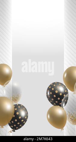 Elegant balloons frame design mobile phone wallpaper vector Stock Vector
