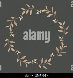 Blank leafy frame social ads template vector Stock Vector