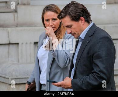 Johnny Mercer MP and wife Felicity Cornelius-Mercer in Whitehall, Westminster, England Stock Photo