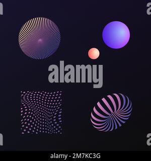 Abstract 3D design elements collection vector Stock Vector