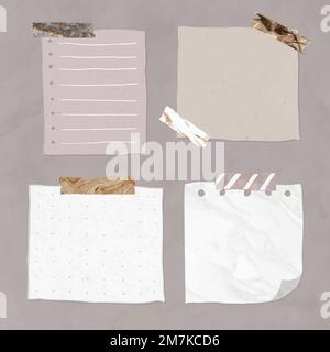 Blank reminder paper notes vector set Stock Vector