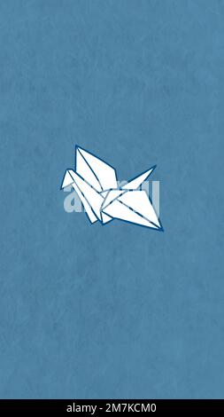 Origami paper crane mobile phone wallpaper vector Stock Vector