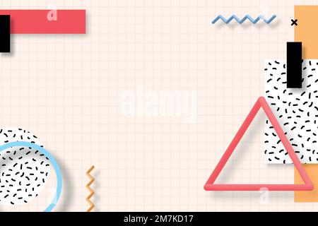 Colorful geometric Memphis social banner vector Stock Vector