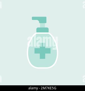 Green liquid soap bottle element vector Stock Vector