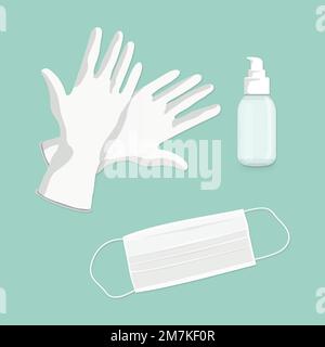 Coronavirus medical equipment element set vector Stock Vector