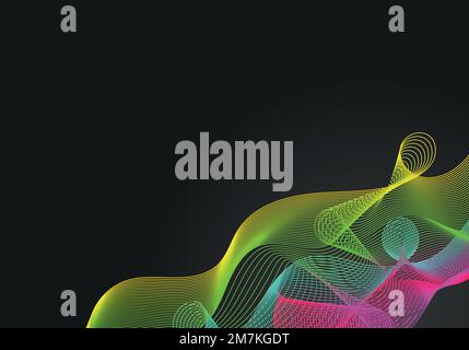 Abstract warped Diagonal Striped Background. Vector curved twisted slanting, waved lines pattern. Brand new style for your business design Stock Vector