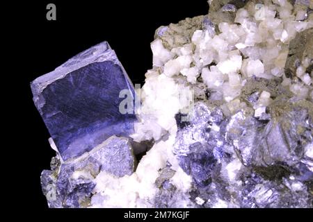 Rocks and minerals, Fluorite crystals, laboratory sample Stock Photo