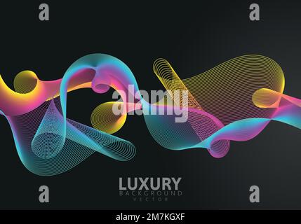 Abstract warped Diagonal Striped Background. Vector curved twisted slanting, waved lines pattern. Brand new style for your business design Stock Vector