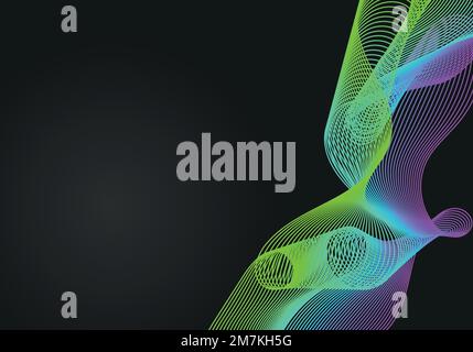 Abstract warped Diagonal Striped Background. Vector curved twisted slanting, waved lines pattern. Brand new style for your business design Stock Vector