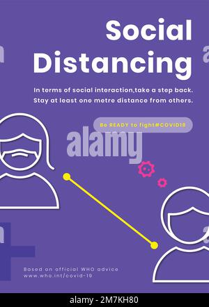 Coronavirus social distancing poster vector Stock Vector