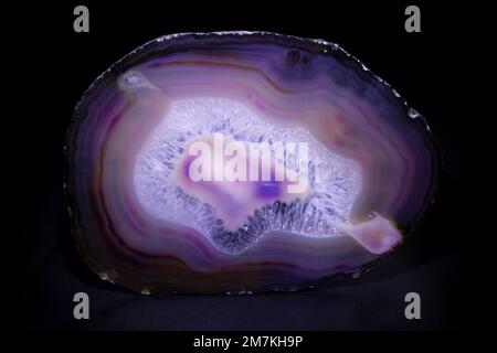 Rocks and Minerals, Quartz Agate, laboratory sample Stock Photo