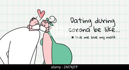 Dating during coronavirus vector Stock Vector