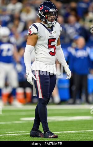 Houston Texans defensive back Jalen Pitre (5) drops in coverage