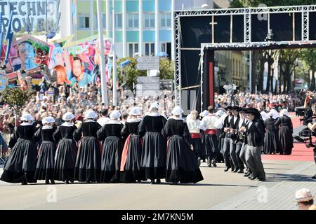 51st Lorient Interceltic Festival (Brittany north-western France): the Great Parade in the city on August 7, 2022. Breton traditional dance Stock Photo