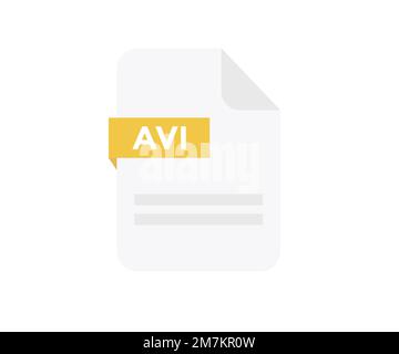 File format AVI logo design. Document file icon, internet, extension, sign, type, presentation, graphic, application. Element for applications. Stock Vector