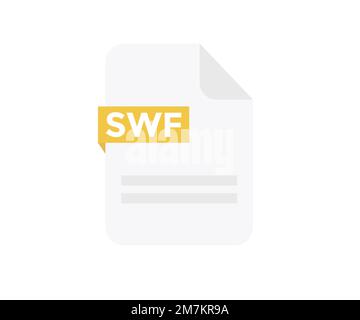 File format SWF logo design. Document file icon. Element for applications, web sites & data services. Format and extension of documents vector design. Stock Vector