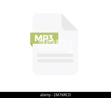File format MP3 logo design. Document file icon, internet, extension, sign, type, presentation, graphic, application. Element for applications. Stock Vector
