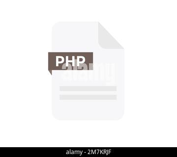 File format PHP logo design. Document file icon, internet, extension, sign, type, presentation, graphic, application. Element for applications. Stock Vector