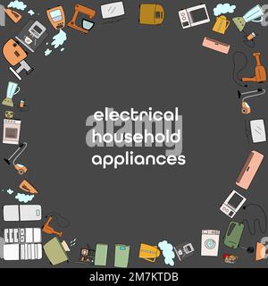 A design from household appliances created circle Stock Vector