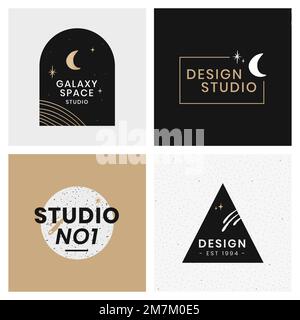 Abstract vector logo design galaxy template set Stock Vector