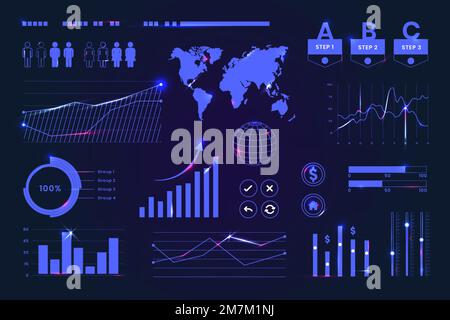 Futuristic vector digital user interface dashboard Stock Vector