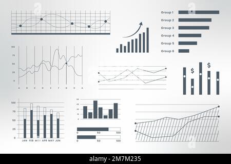 Dashboard business data infographic vector Stock Vector