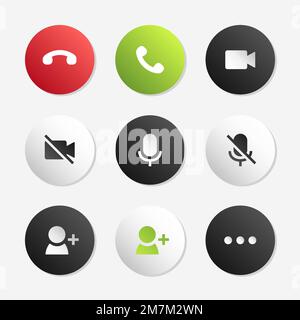 Phone call icon vector set Stock Vector